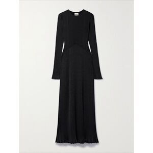 Khaite Okla Metallic Ribbed Wool-blend Maxi Dress XS
